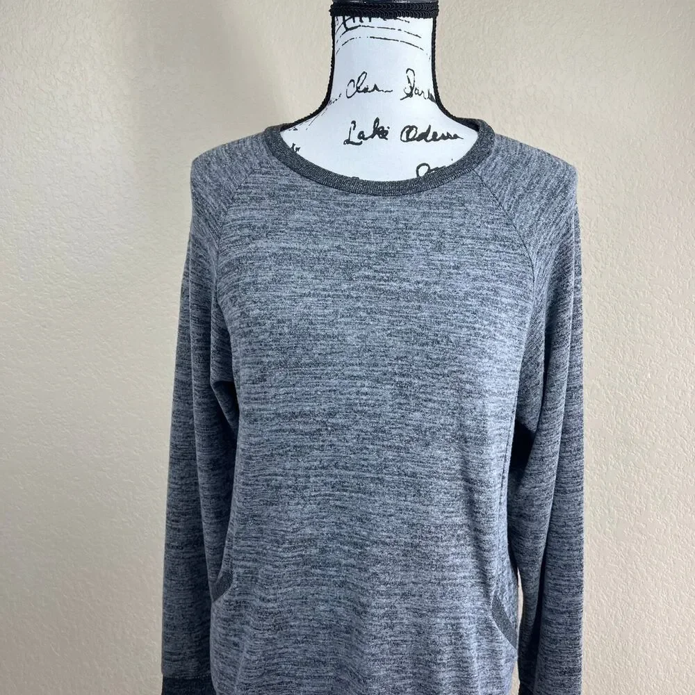 Haute Edition Ultra Soft Pullover Sweatshirt with Contrast Trim size M lagenlook